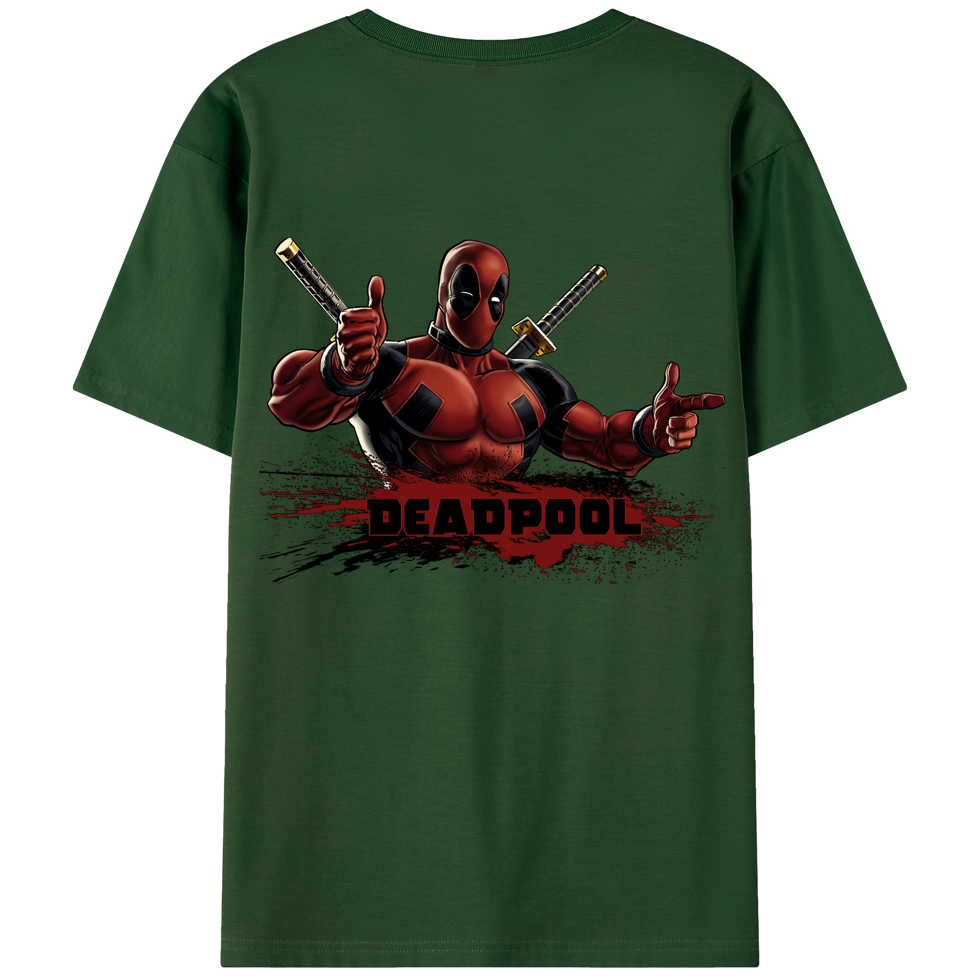（画像用） Deadpool デッドプール 綿100％半袖Tシャツ（背面プリント）